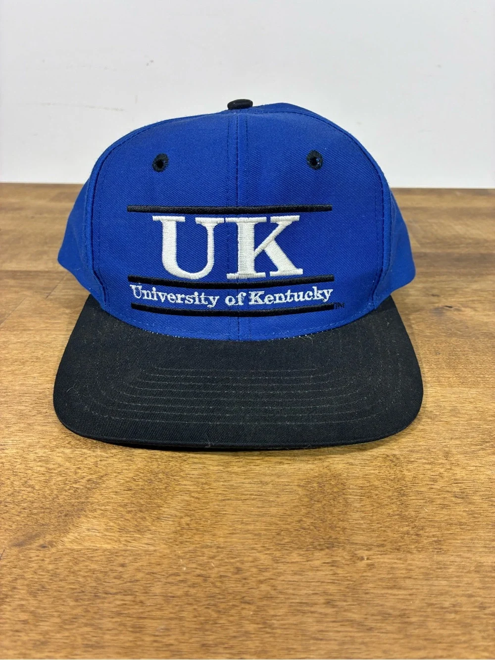 Vintage 80s UK Kentucky Wildcats The Game Bar Snapback Hat Blue Black Taiwan